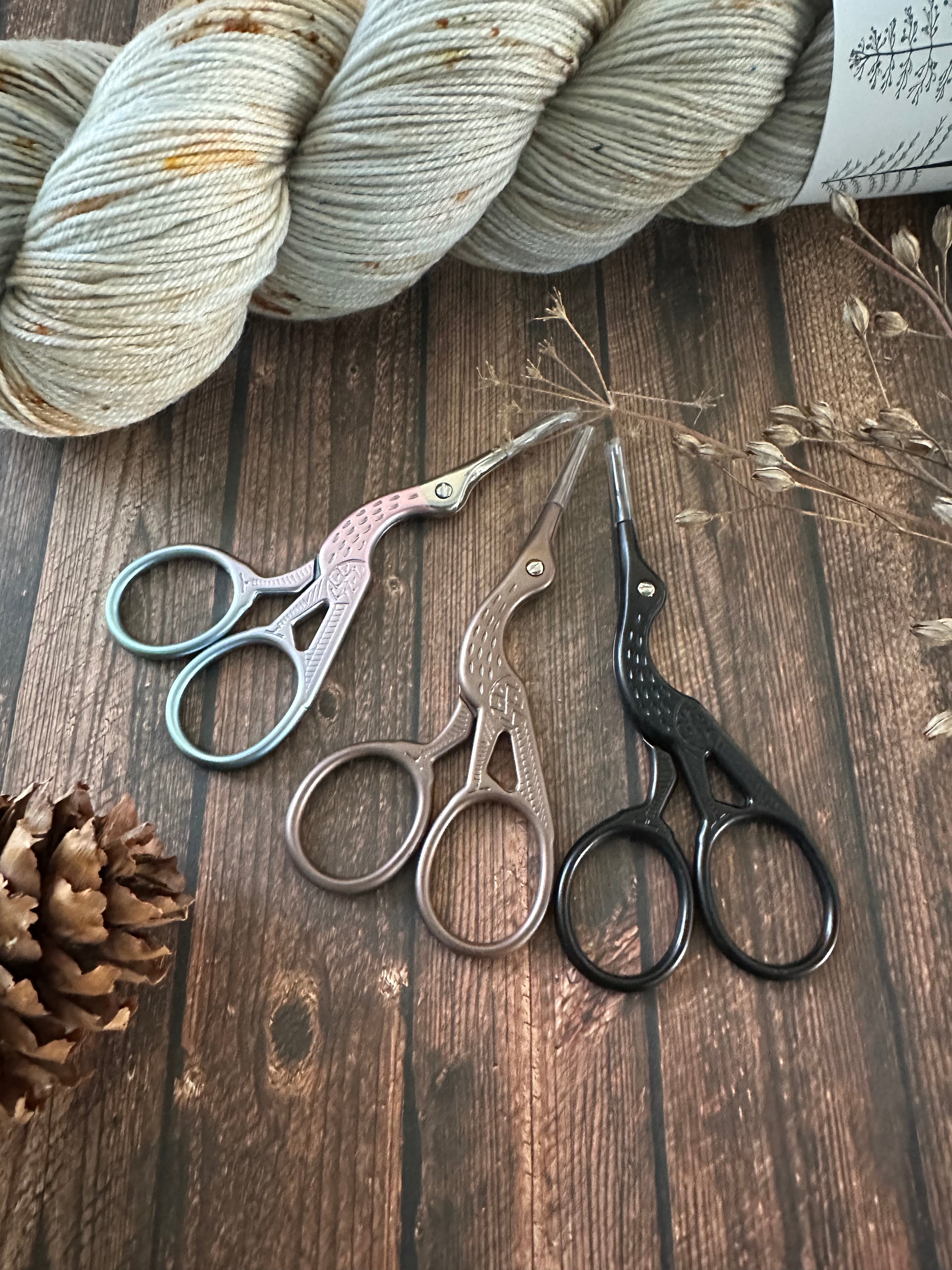 Embroidery scissors - stork